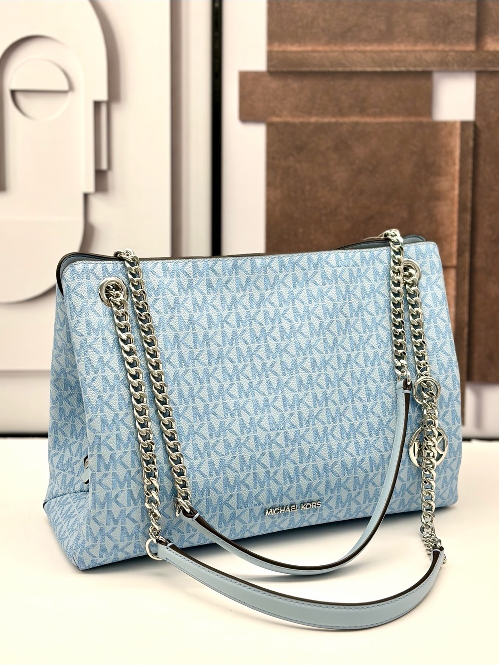 Michael Kors Christina Medium Signature Logo Shoulder Bag